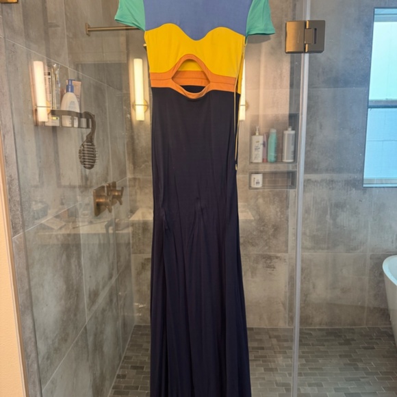 Staud Colorblock Pattern Long Dress Size S - Picture 5 of 7